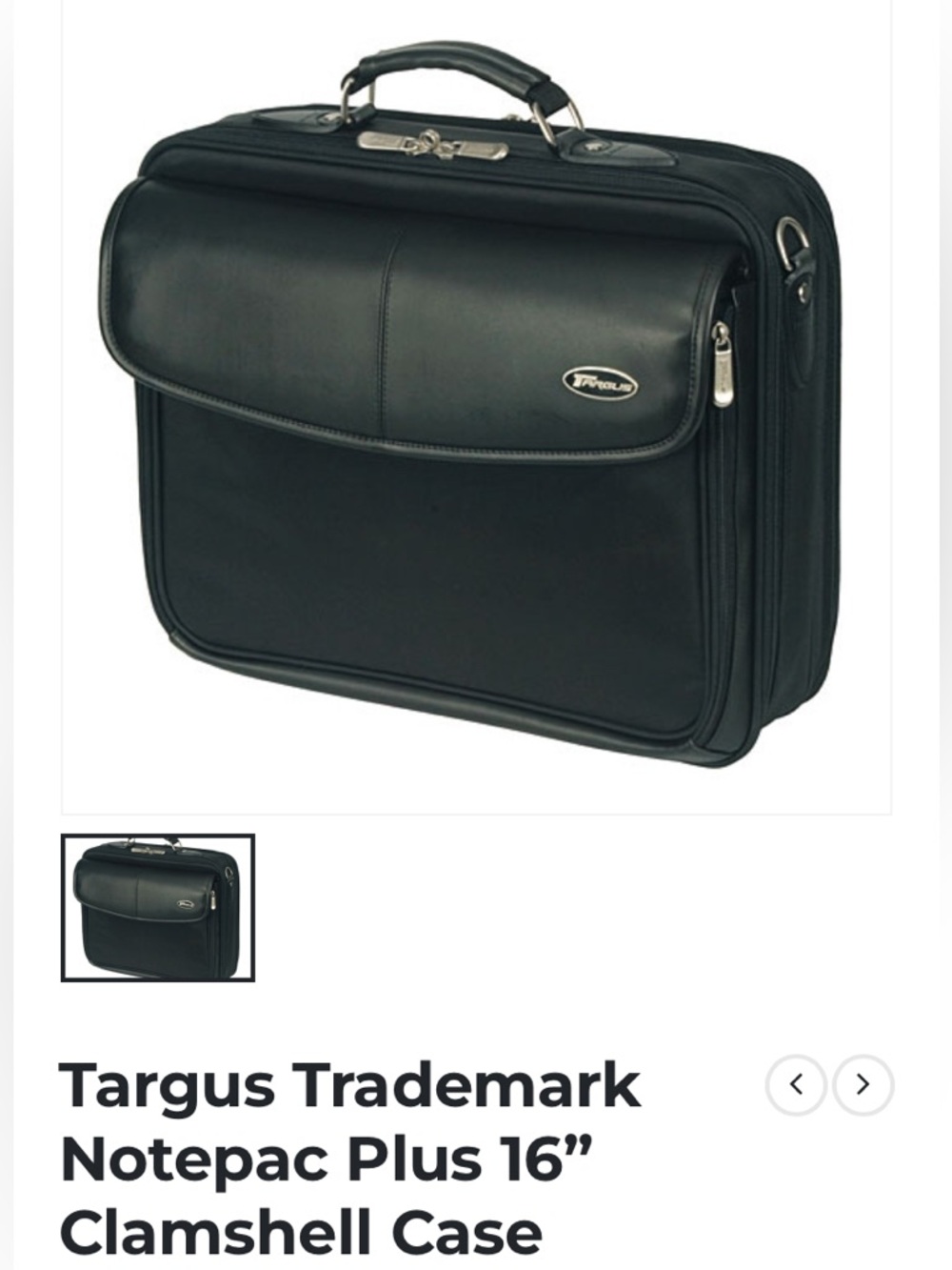 Targus Black Laptop Briefcase with Front Organizer Pocket